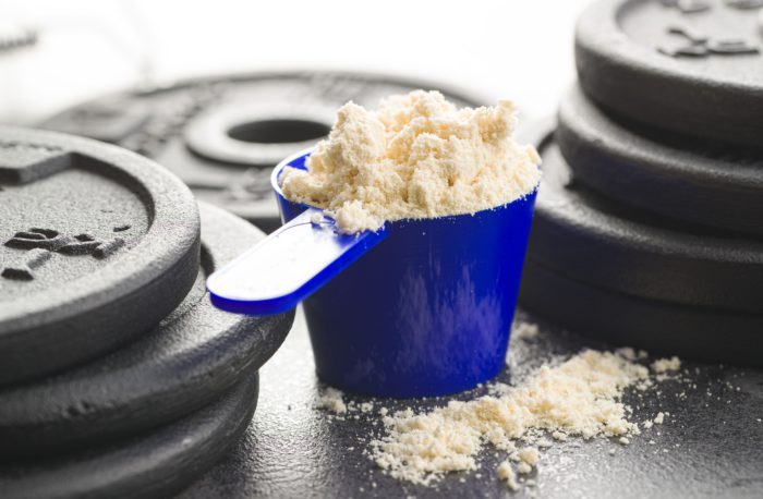 protein powder in scoop